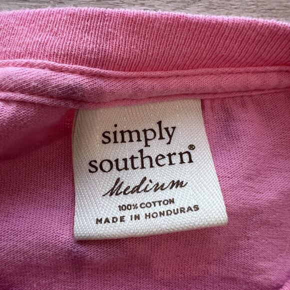 Simply Southern "Blame it all on my roots" Long Sleeve Shirt Pink Women's-Size M - Picture 6 of 6